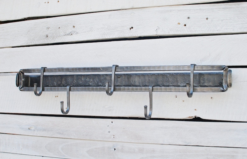 Hand-forged Steel Wall-Mounted Pot Rack, Made to Order image 2