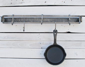 Hand-forged Steel Wall-Mounted Pot Rack, Made to Order