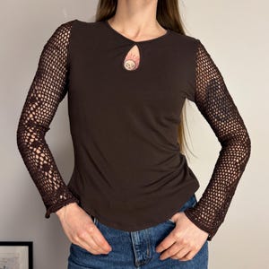 Y2k Brown Blouse - Etsy