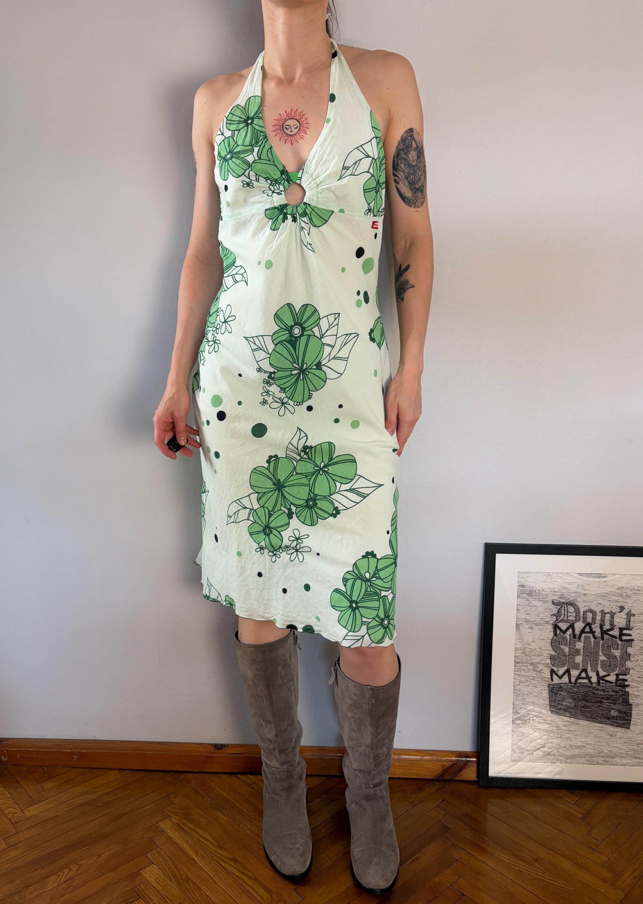 formal loragal dresses Andrea & Leo A1406 Tea Length A Line Printed Floral Dress Altar'd State | Emmalie red carpet gown Midi Length Sleeve Style WID:4E