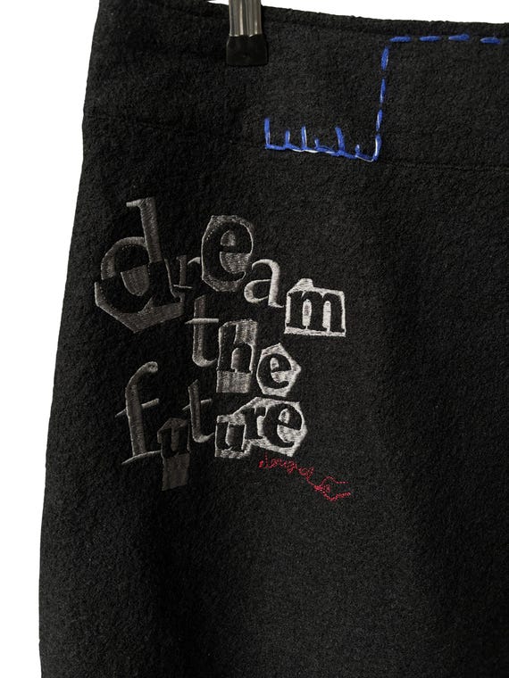 Desigual Mini Skirt Black Patchwork Button Embell… - image 3