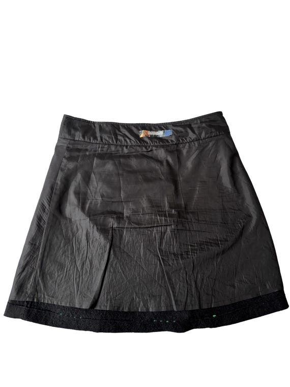 Desigual Mini Skirt Black Patchwork Button Embell… - image 9