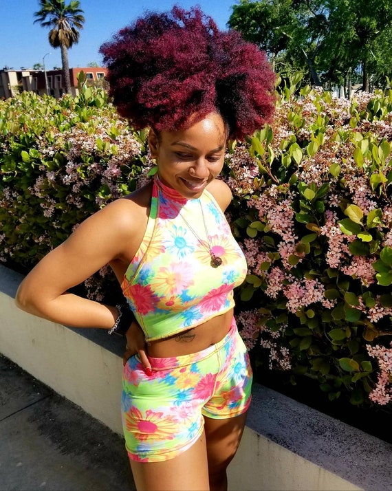 Crop Top Shorts Sunshine Floral 