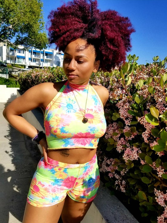 Crop Top Shorts Sunshine Floral 