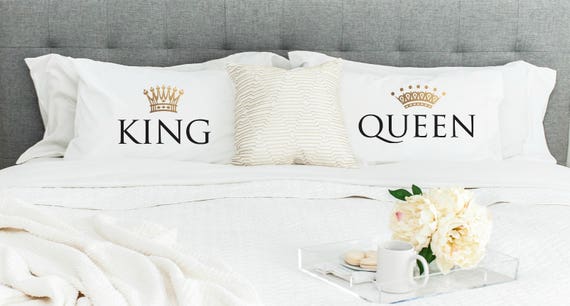 King & Queen Standard/Queen Size Pillowcase Set Etsy