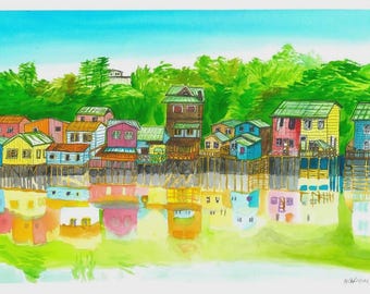 Custom watercolour landscapes