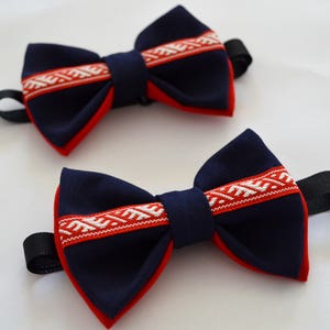Two Bow Ties for brothers, Mens Bow Tie, Boys Bow Tie, Mens Gift, Bow Tie Set, Blue Bow Tie, Red Bow Tie, Wonen Garterir