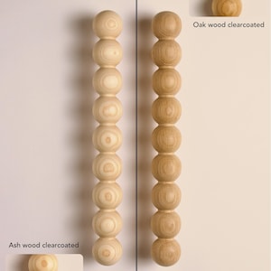 Large Beaded Drawer Handles – Handmade Oak & Ash Wood Cabinet Pulls – Multiple Sizes