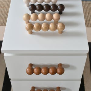 Large Beaded Drawer Handles – Handmade Oak & Ash Wood Cabinet Pulls – Multiple Sizes