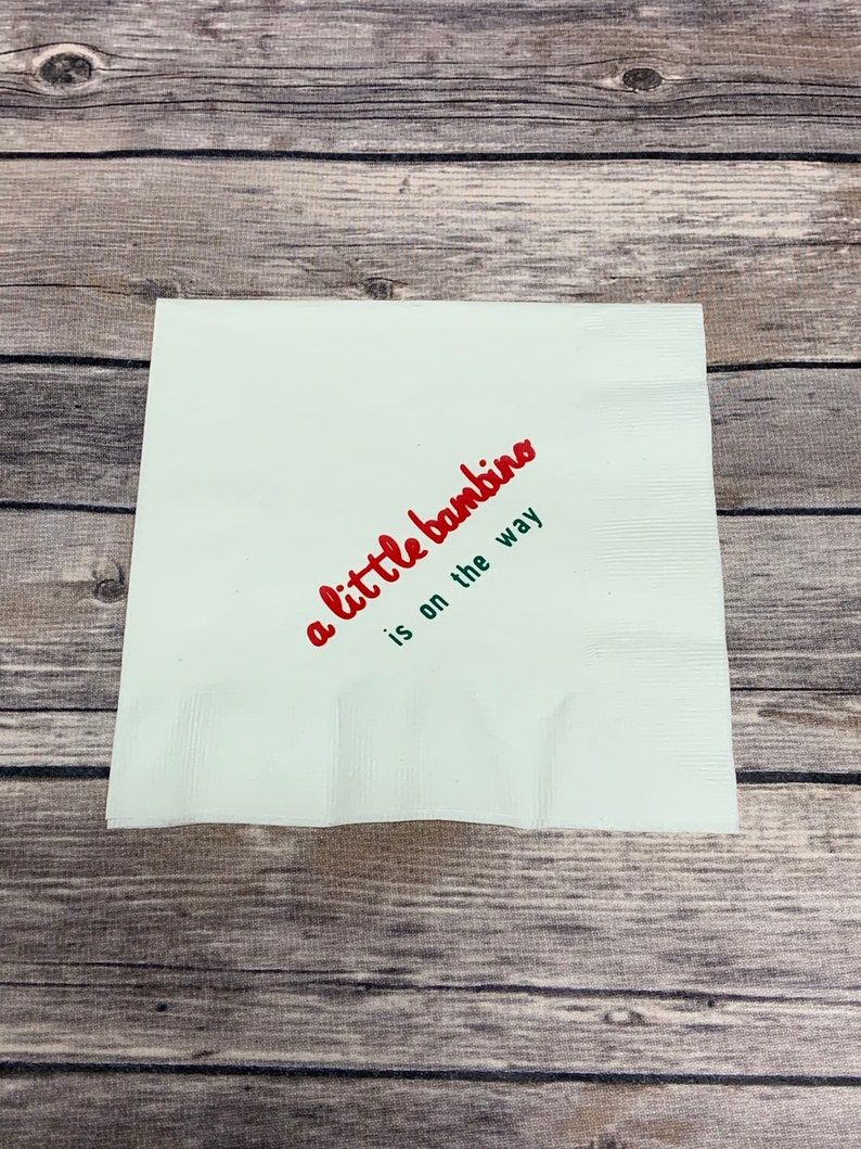 Personalized baby shower napkins italian Baby shower Napkins baby shower decorations italian Napkins bambino napkin personalized napkins