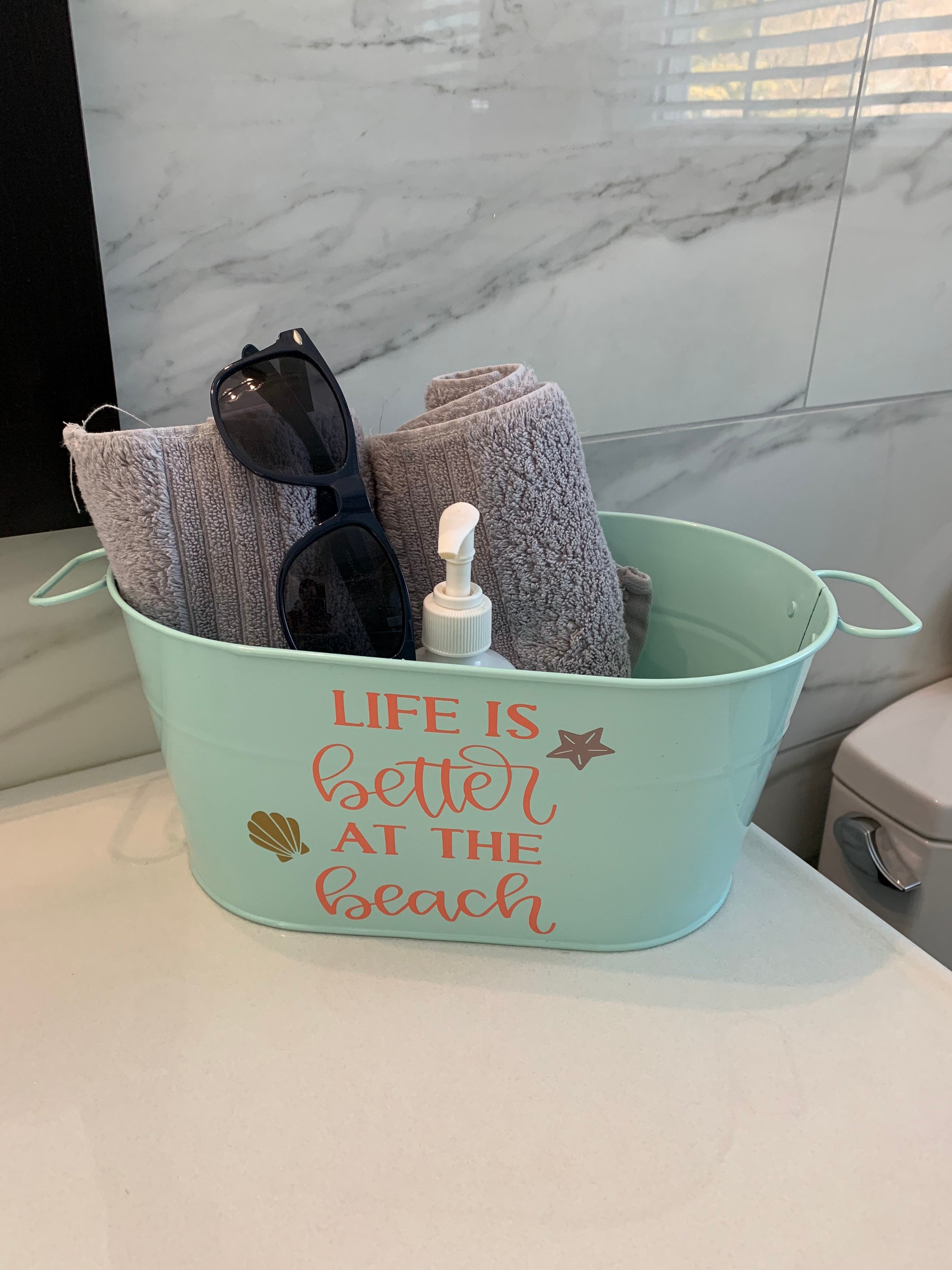 Beach Basket Guest Gift Basket Beach House Decorations - Etsy