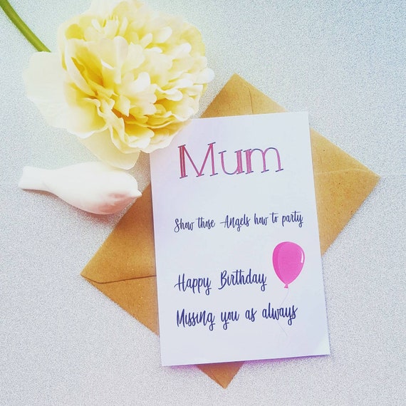 Biglietto Da Lutto Di Compleanno Di Compleanno Mamma Papa Nan Etsy