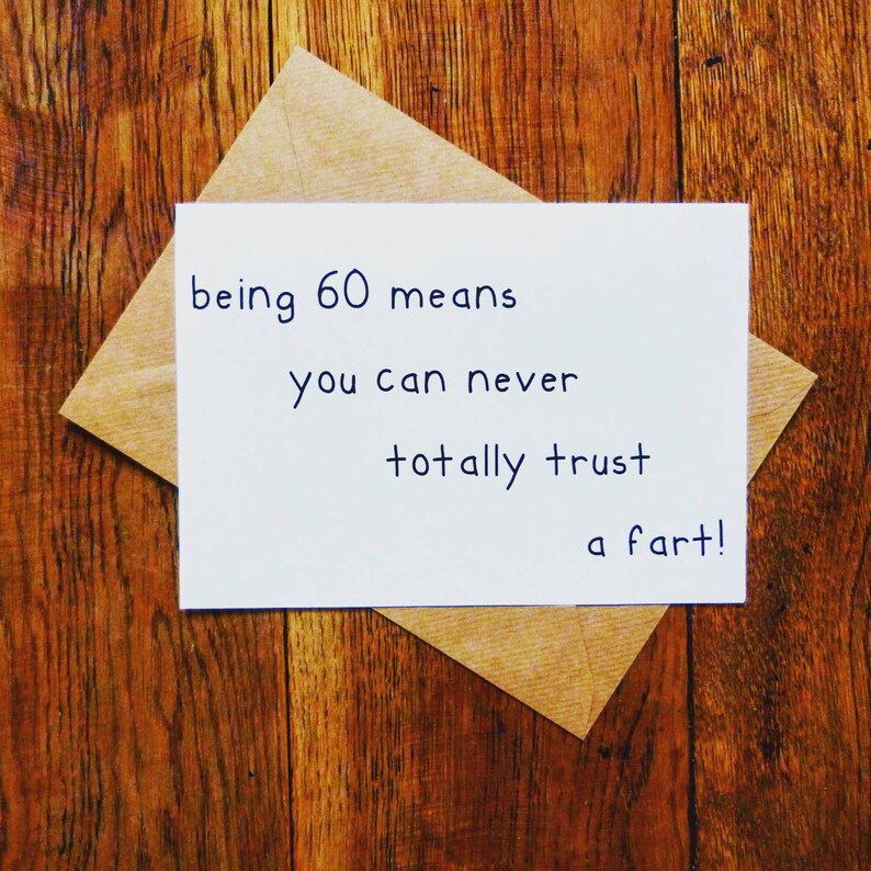 Being 60 means... 60th Birthday card Funny Friend card Etsy