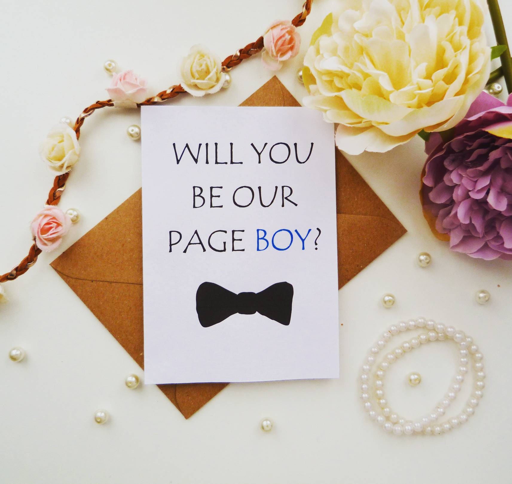 Personalised Page Boy Card Will you be my Page Boy card Etsy