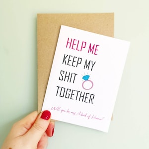 Chief Bridesmaid card FUNNY Will you be my Bridesmaid Maid of Honour 