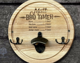 Fathers Day Gifts, Custom BBQ Cutting Board, Wall Bottle Openers, Custom BBQ Sing, Barbecue Tool Holder, Cutting Board, Grilling Gift