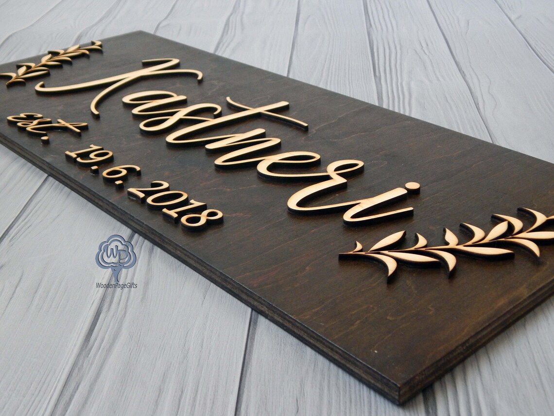 Wedding Last Name Sign Custom Wood Sign Family Name Sign Etsy