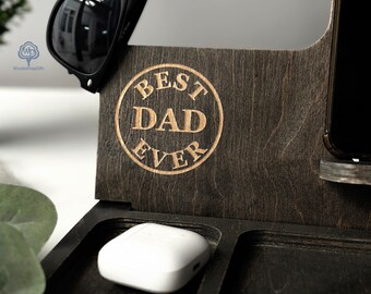 Best buy docking station, bedside table organizer, multi device charging stations, wooden docking station, a gift for a man, gifts for son