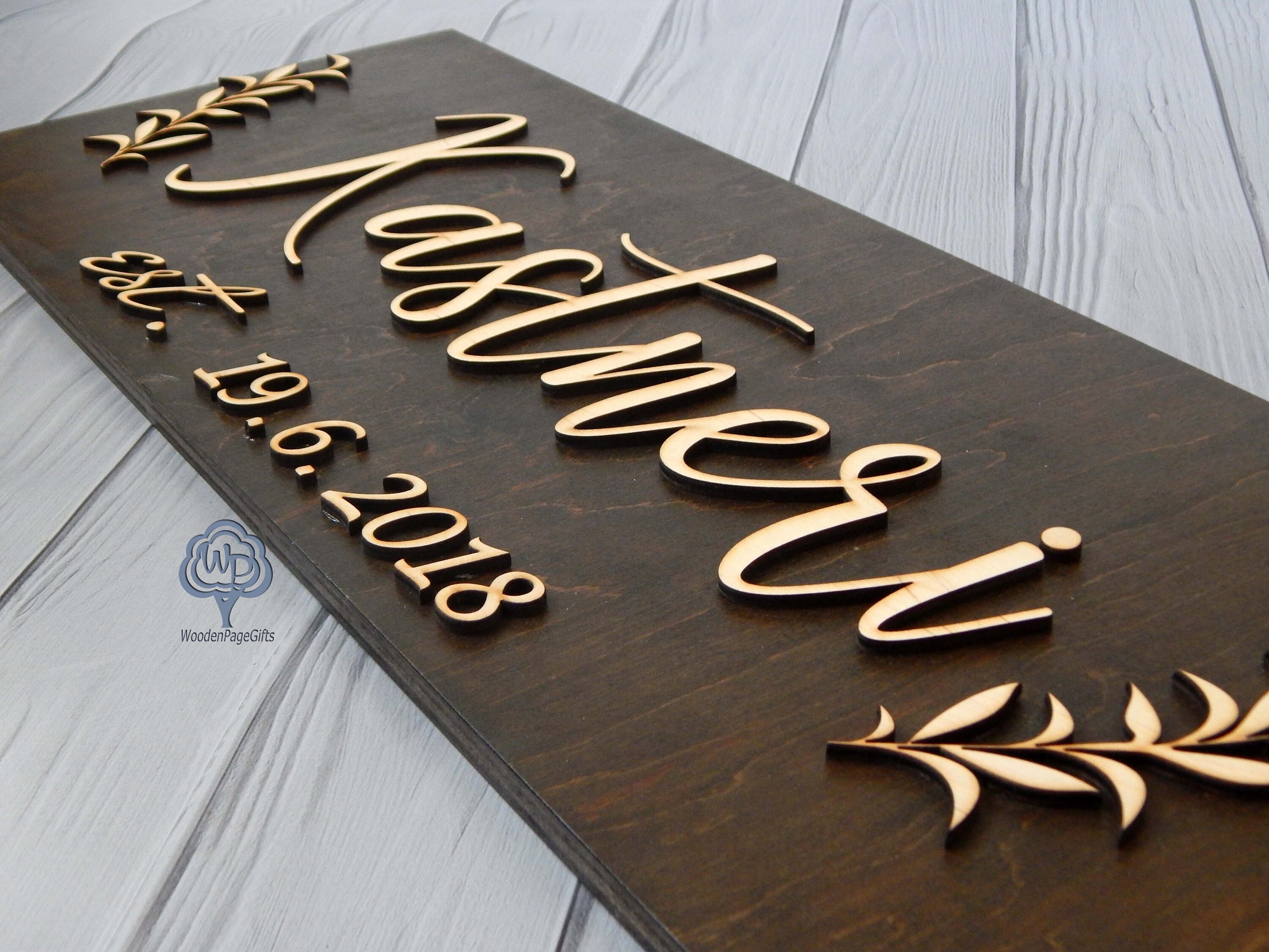 Wedding Last Name Sign Custom Wood Sign Family Name Sign Etsy