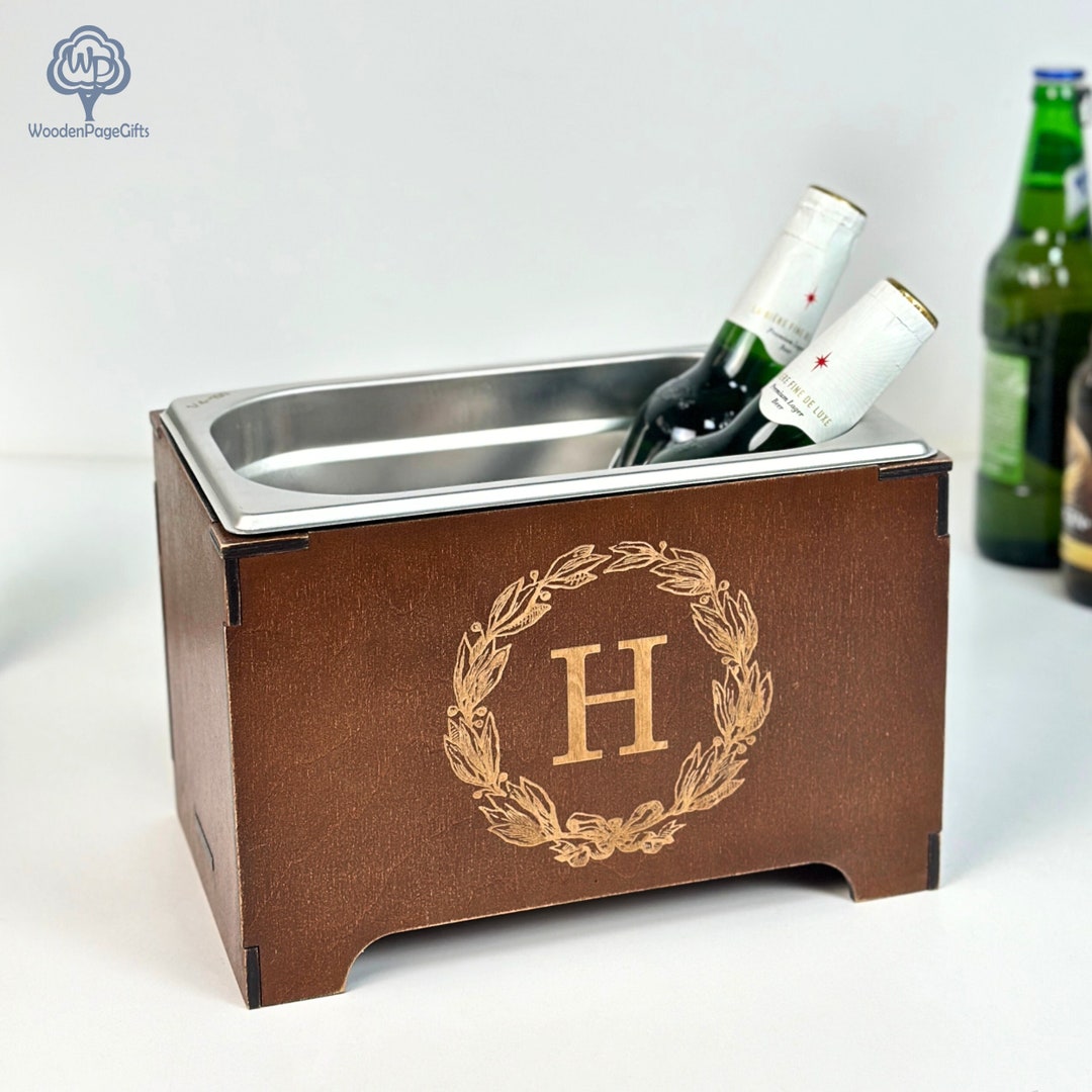 Beer Trough, Awesome Gift for Men, Personalized Wood Beer Chiller, Beer