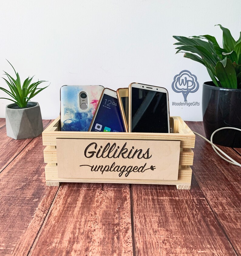 Personalized unplugged box Family Cell Phone Box Family time Etsy