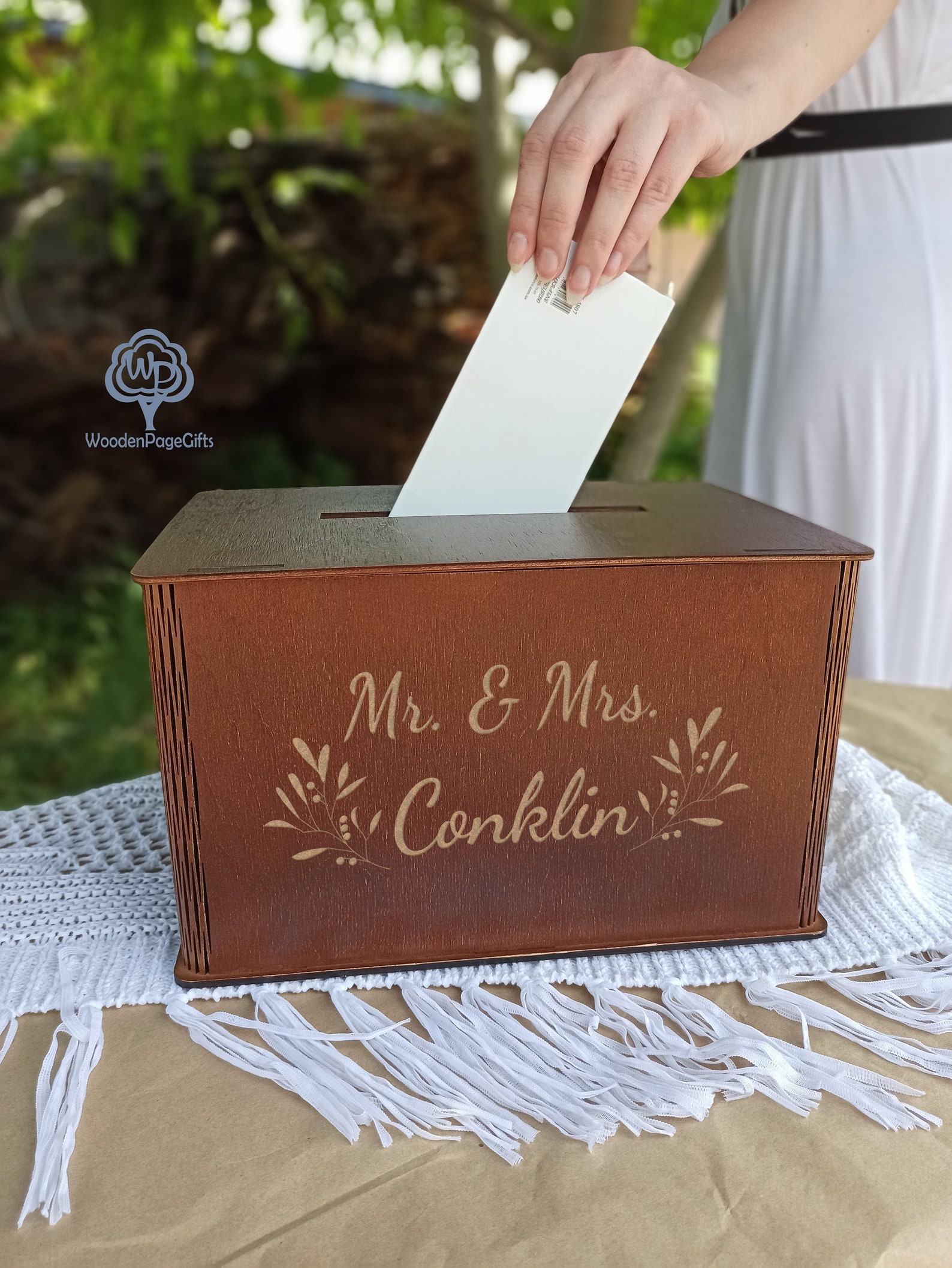Caja de dinero de madera Titular de la tarjeta de bodas Caja Etsy