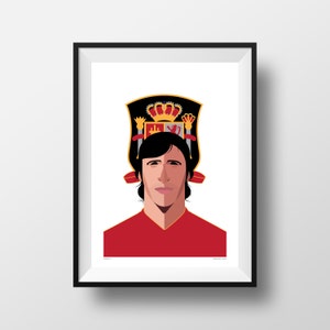 Raul Poster, Spain International, Legend, Real Madrid, La Liga, Schalke, Illustration