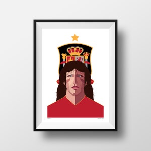 Carles Puyol Poster, Spain International, Legend, Barcelona, La Liga, Illustration