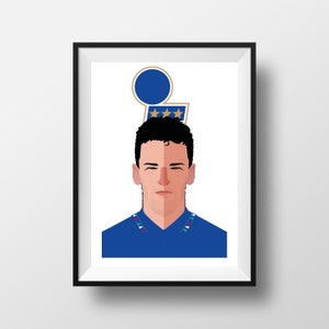 Roberto Baggio, Italy International, Legend, Juventus, Calcio A, Serie A, Illustration