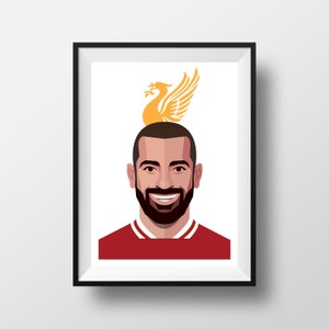Mohamed Salah Poster, Egypt International, Legend, Liverpool, Premier League, Illustration