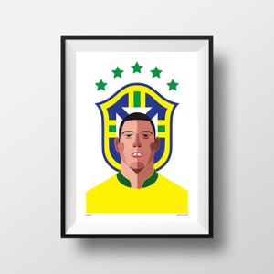 Ronaldo Poster, Brazil International, Legend, Real Madrid, Inter Milan, R9, Illustration
