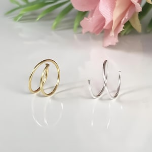 Spiral Sterling Silver Nose Ring Hoop & Tragus Earring | Double Piercing Body Piercing Jewelry, Nose Ring Cartilage,Helix Stud