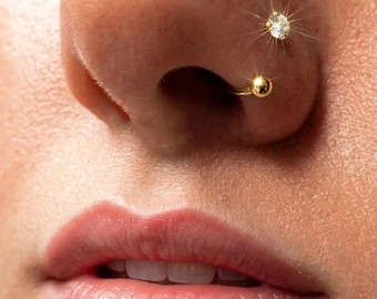 18g Horseshoe Nose Ring Hoop | Surgical Steel Circular Barbell  | Gold Silver Septum Helix Cartilage Earring | Piercing Jewelry 6mm 8mm