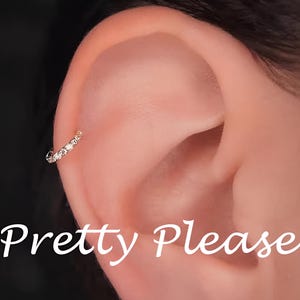 Diamante Gold Helix Earring – 20G Surgical Steel Tragus Hoop with Paved Crystals – 6mm & 8mm Cartilage Piercing Jewelry