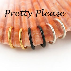 Fake Ear Hoop Piercing Spring Rings Punk Goth Hoop Earrings, 3 Colors Available, Smooth Ends, Spring Action Septum Cartilage 10mm