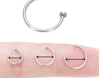 Open Nose Ring Surgical Steel Small Nose Ring Nose Hoop,Tragus,Helix,Cartilage Hoop