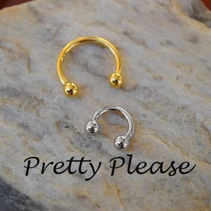Horseshoe Barbell Earring 16G Surgical Steel for Helix Stud Tragus Earring Daith Septum Piercing Conch Cartilage  Stud Labret Screw In