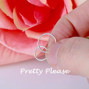 Dainty Nose Ring, Helix Piercing Ring 6mm 8mm, Tragus Hoop Earring, Cartilage Hoop, Piercing Jewelry, Nose Hoop, 925 Sterling Silver 0.7mm