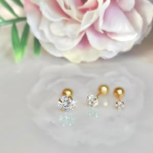 16g Flatback Stud Tragus Earring Helix CZ Screw Ball Back Jewelry Conch Rook Piercing Body Piercing Jewellery Cartilage Stud Labret
