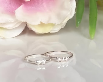 Dainty Star Nose Ring – 8mm 925 Sterling Silver Celestial Hoop for Nose, Tragus, Helix & Cartilage Piercings – Gold, Silver