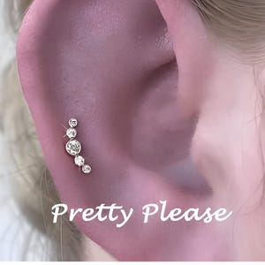 16g Flatback Stud, Tragus Piercing, Helix Earrings, Labret Stud, Piercing Cartilage, Gift for Her, Internally threaded Barbell Boubles