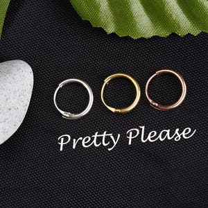 Dainty Nose Ring, Helix Piercing Ring, 6mm,8mm,10mm, Tragus Hoop Earring, Conch Cartilage Hoop, Piercing Jewelry, 925 Sterling Silver Hinged