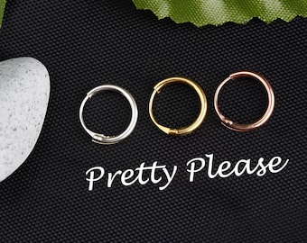 Dainty Nose Ring, Helix Piercing Ring, 6mm,8mm,10mm, Tragus Hoop Earring, Conch Cartilage Hoop, Piercing Jewelry, 925 Sterling Silver Hinged