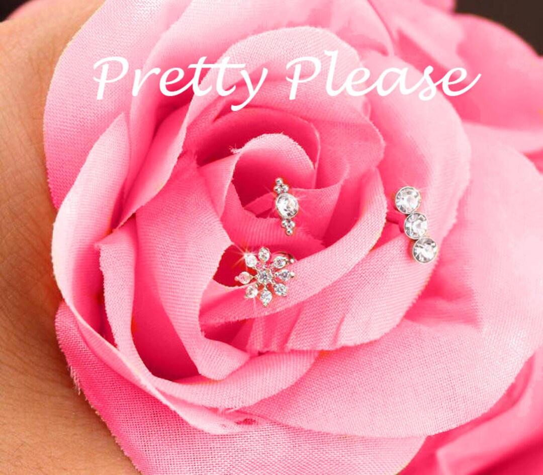 Tragus Stud Cartilage Helix Flat Back 3pcs Humm Tragus Crystal Etsy UK