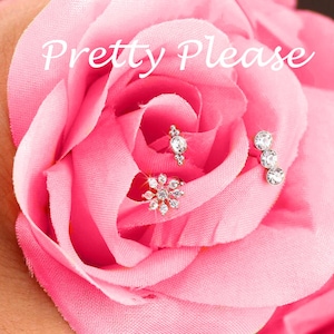 3 x 16g Flatback Stud Helix Earrings Tragus Piercing Conch Labret Studs Cartilage Crystal Body Jewelry Internally threaded HUMM SET