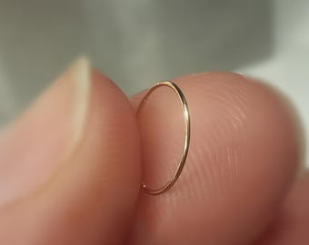 Minimalist Nose Ring, Seamless Helix Hoop, Tragus earring for Piercings - Body Piercing, Nose Hoop Jewelry, Cartilage, Lightweight 0.6mm