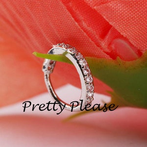 Nose Ring, Helix Piercing Ring Small 8mm,Tragus Hoop Earring, Cartilage Hoop, Piercing Jewelry ,Crystal Nose Hoop, Silver & Gold Eternity