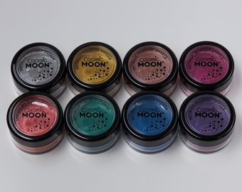 Matte Metallic Pigment Loose Face Powder by Cosmic Moon - Cosmetic Pearlescent Powder - Eye Shadow, Makeup for Face, Eyes & Body