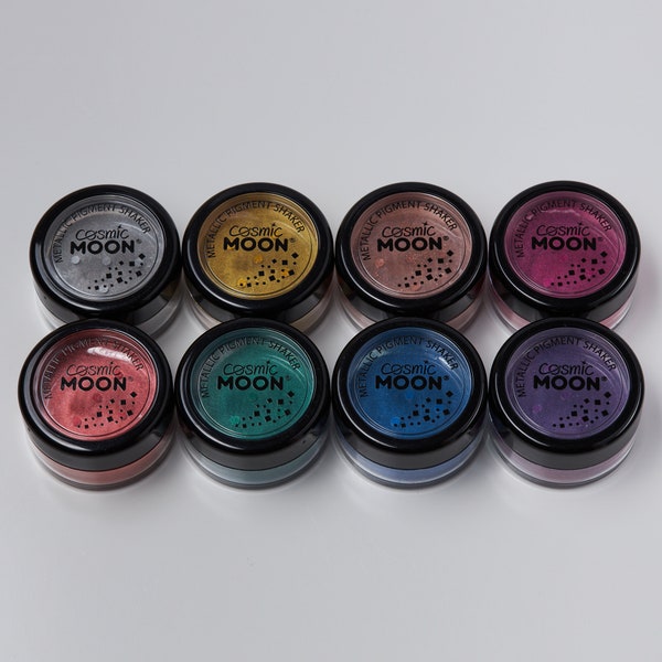 Matte Metallic Pigment Loose Face Powder by Cosmic Moon - Cosmetic Pearlescent Powder - Eye Shadow, Makeup for Face, Eyes & Body