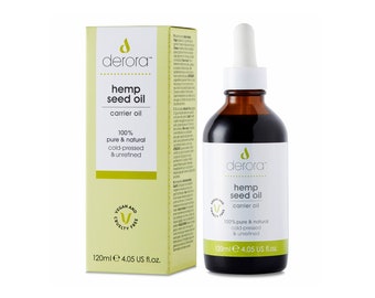 Hemp Oil by Derora | 120ml | Nourishes Skin, Hair and Nails | Cold Pressed and Unrefined | Antioxidant and Vitamin E Rich